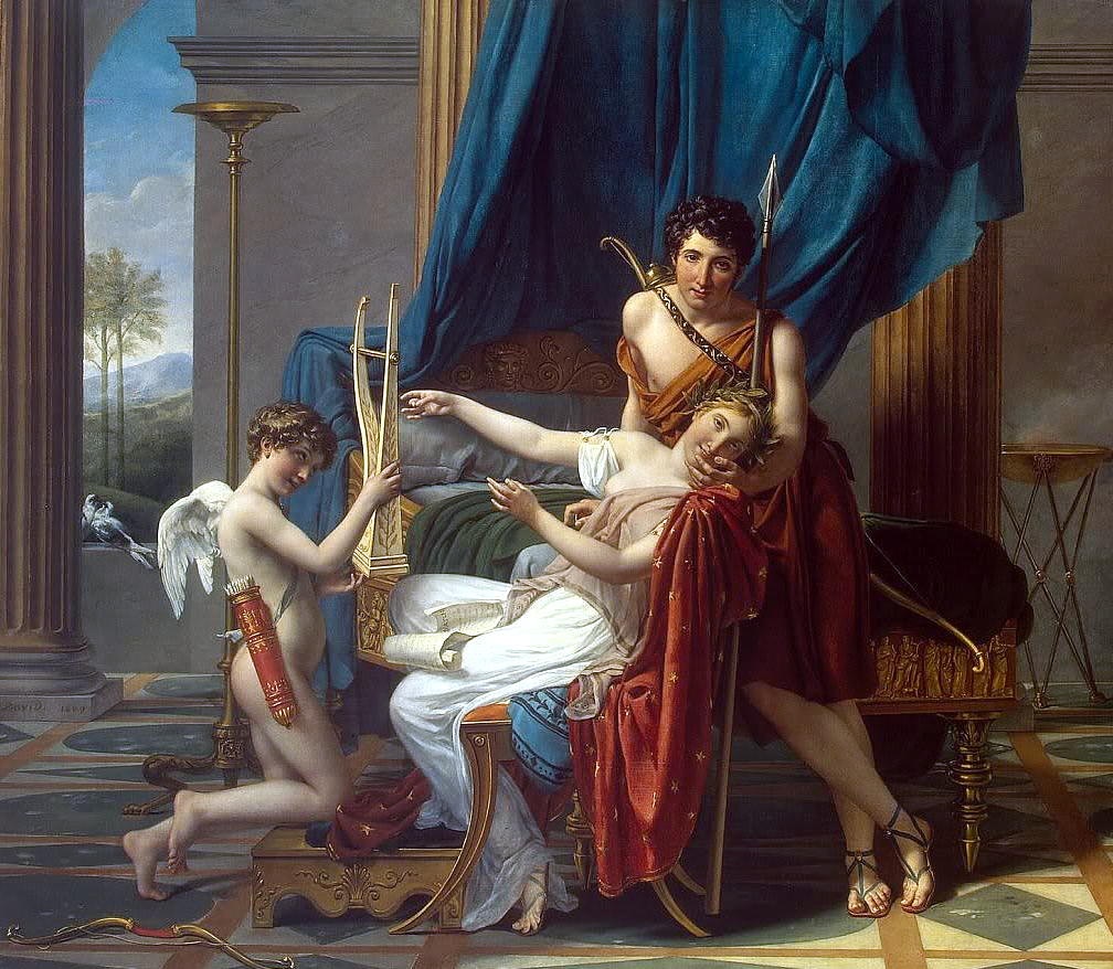 'Sappho, Phaon, and Cupid' by Jacques-Louis David, 1809.